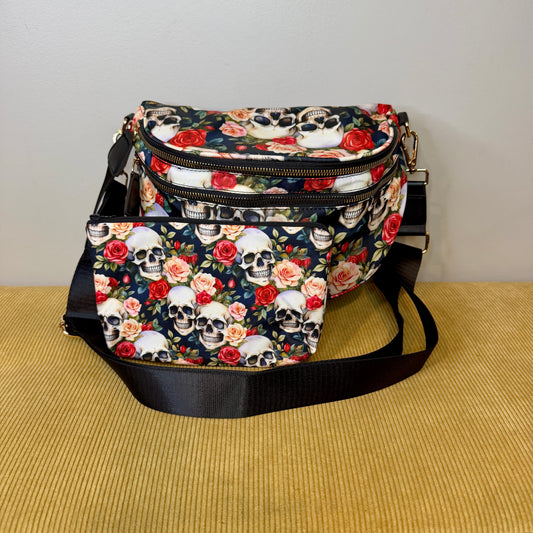 Bundled Set - Roni & Pouch - Halloween Skull Roses