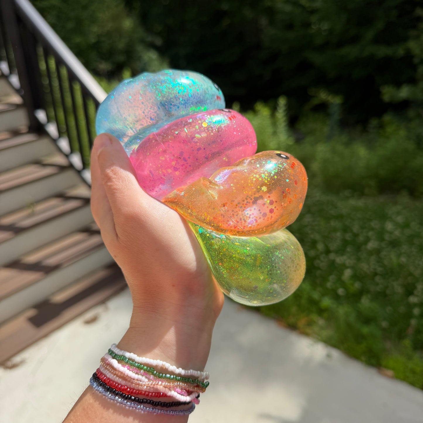 Squishy Toy - Viral Dumpling, Slow Rise Glitter #2 - Orange