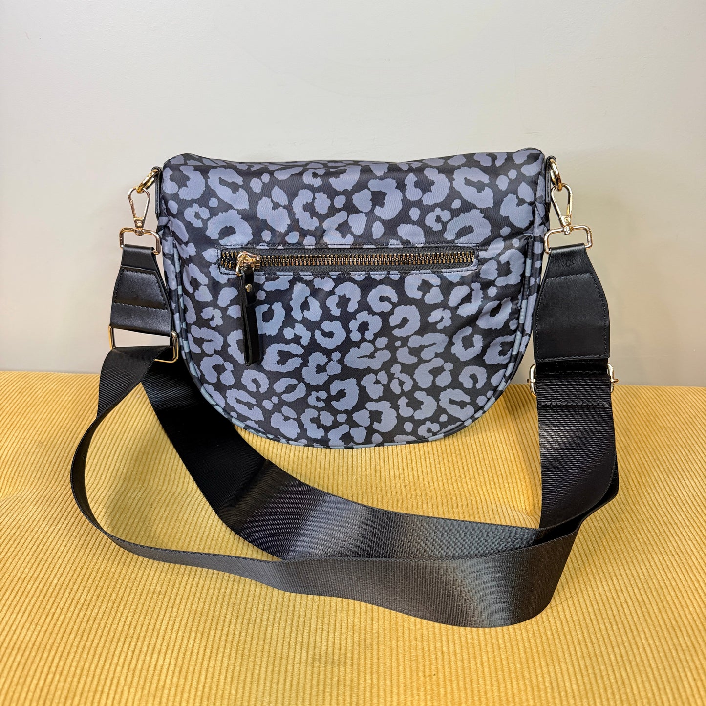 The Roni Nylon Crossbody - Black & Grey Animal