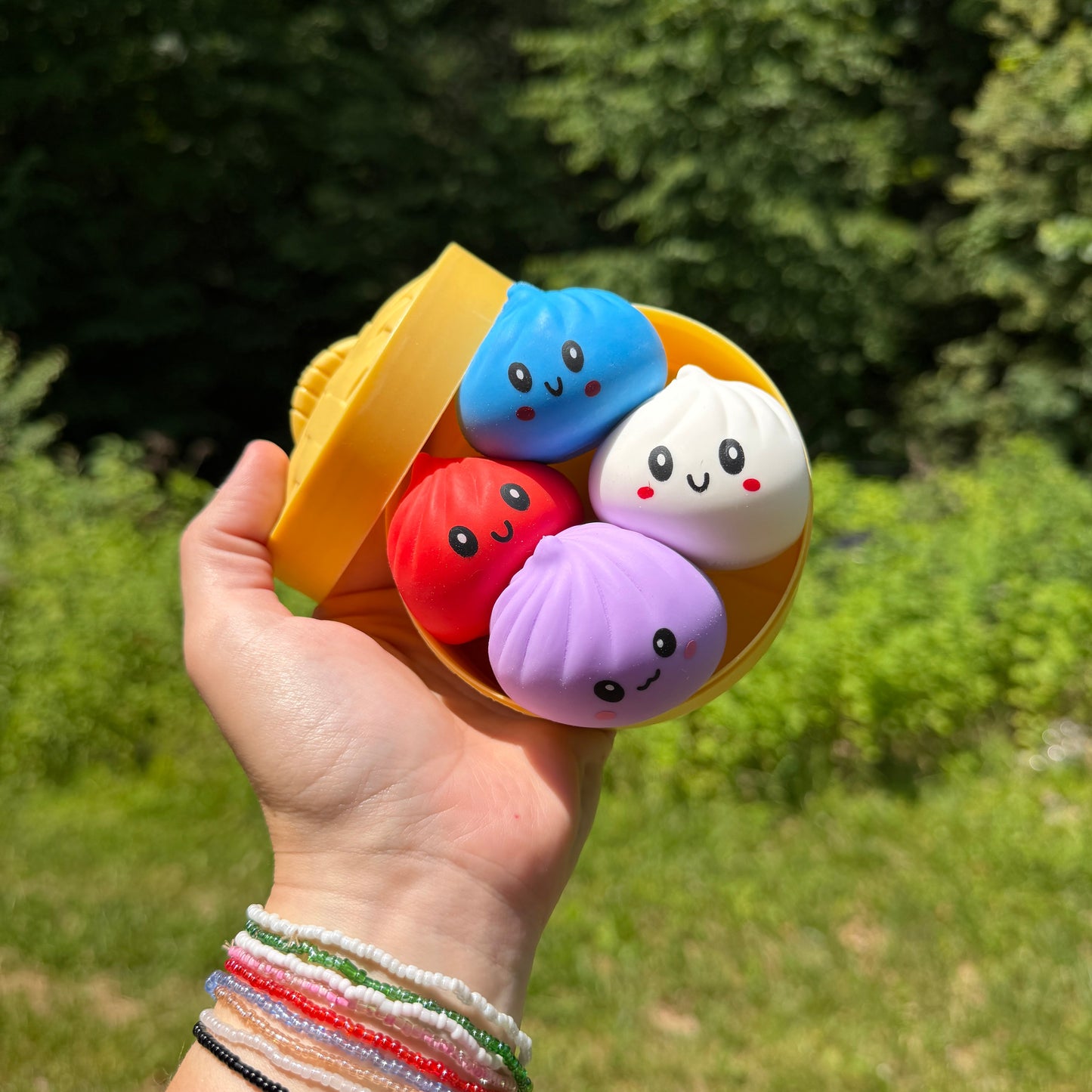 Squishy Toy - Mini Dumpling, Solids - 4 PACK!