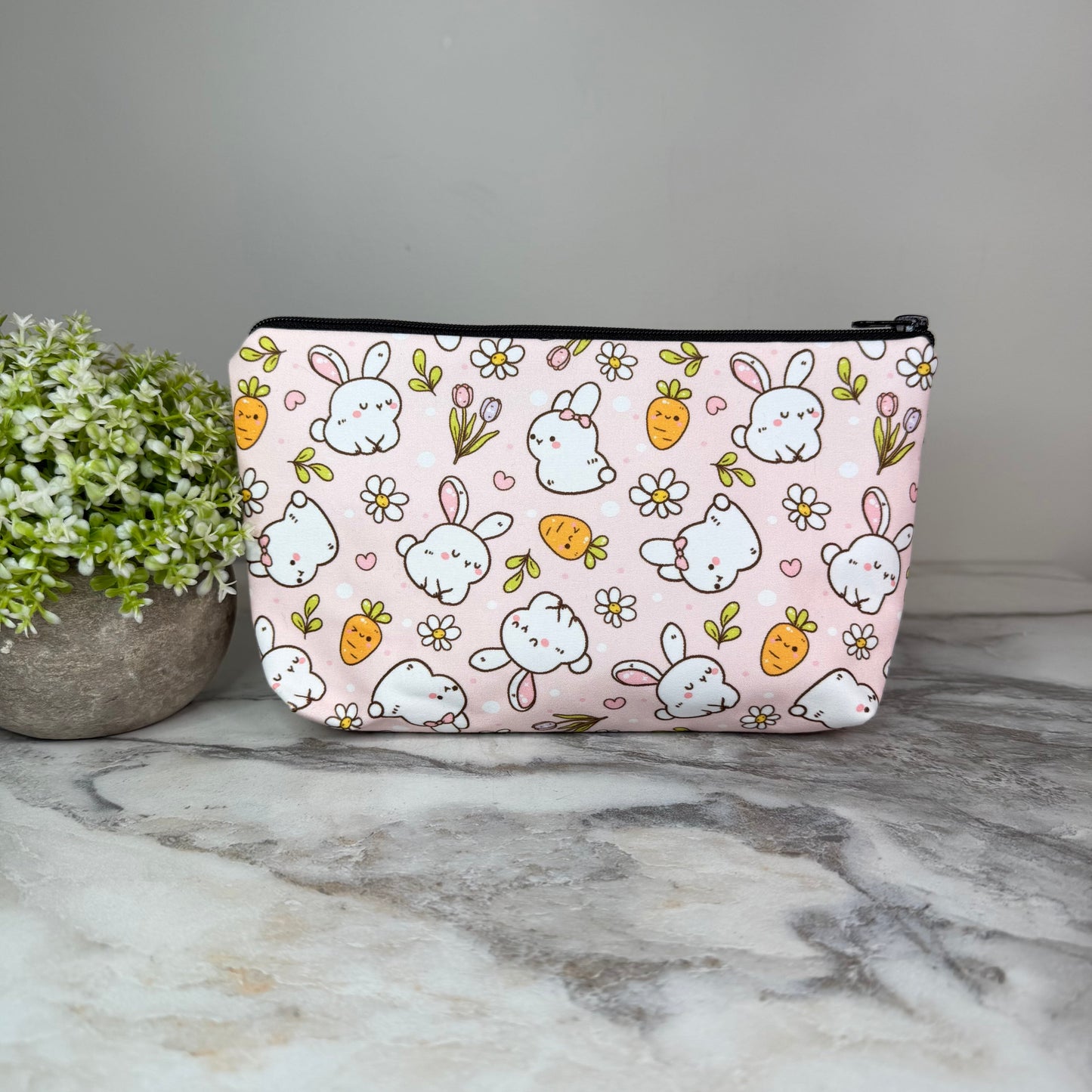 Pouch - Easter - Bunny Carrot on Pink